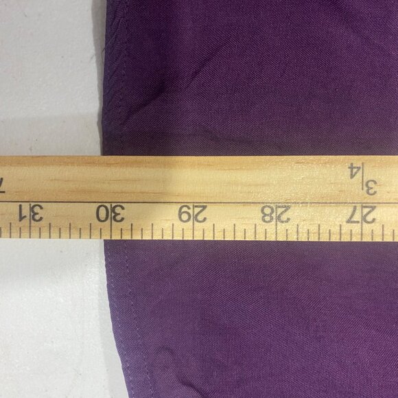 Anna & Frank Silk Button Down Top Womens Size M V-Neck Purple Blouse - Picture 9 of 12